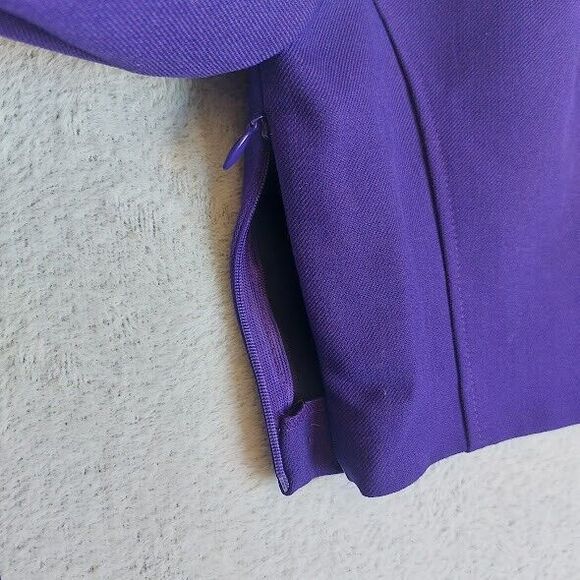 Zara M Purple Crop Top Long Sleeve Square Neck Side Zip - NWT - Picture 6 of 9